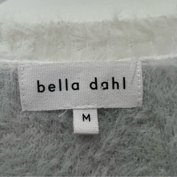 Bella Dahl Women's Crew Neck Fuzzy Sweater Animal Print Size M White‎ Grey - Picture 3 of 7